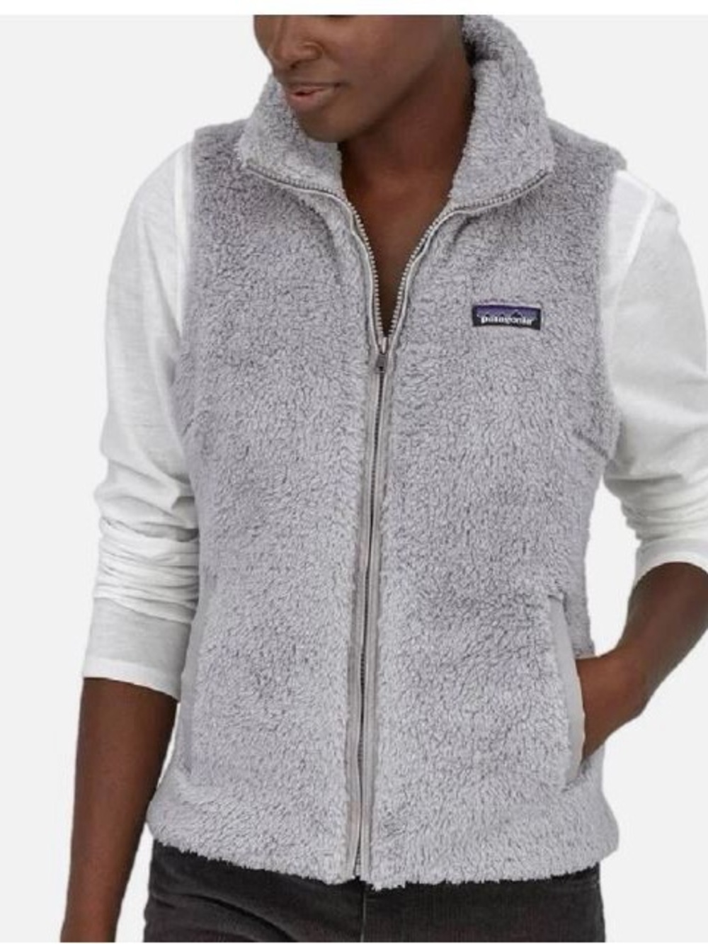 Patagonia Los Gatos Vest Gray Fuzzy Full Zip
